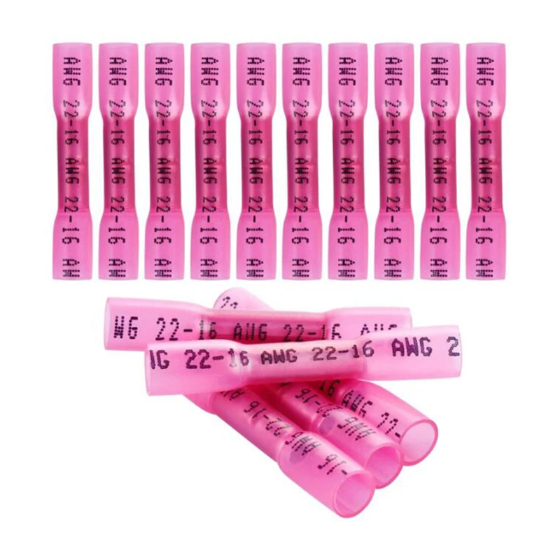 

50PCS Straight Butt Wire Terminal Splice Crimp PVC Insulated Copper Tube Cold Press Cable Connecter Bht1.25 High Quality