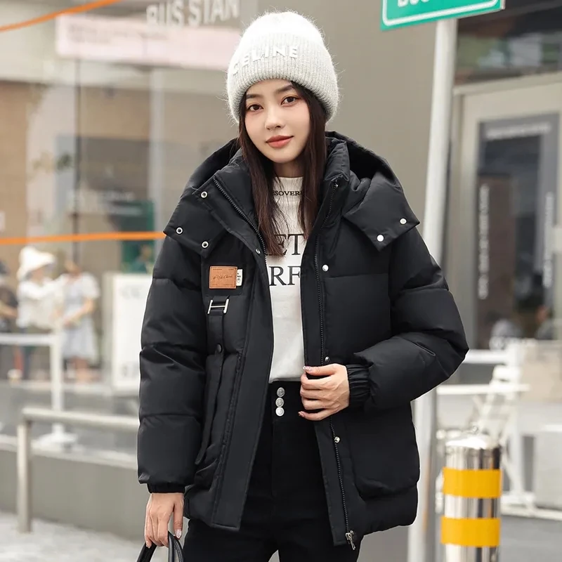

Formal Down Cotton-Padded Jacket Jacket Women Overcoat New Winter Y2k Thick Warm Parker Coat Hooded Korean Loose Bread Clothing