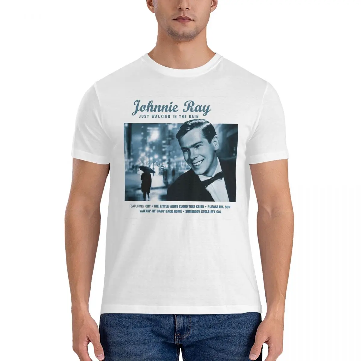 Мужская винтажная футболка из чистого хлопка с коротким рукавом