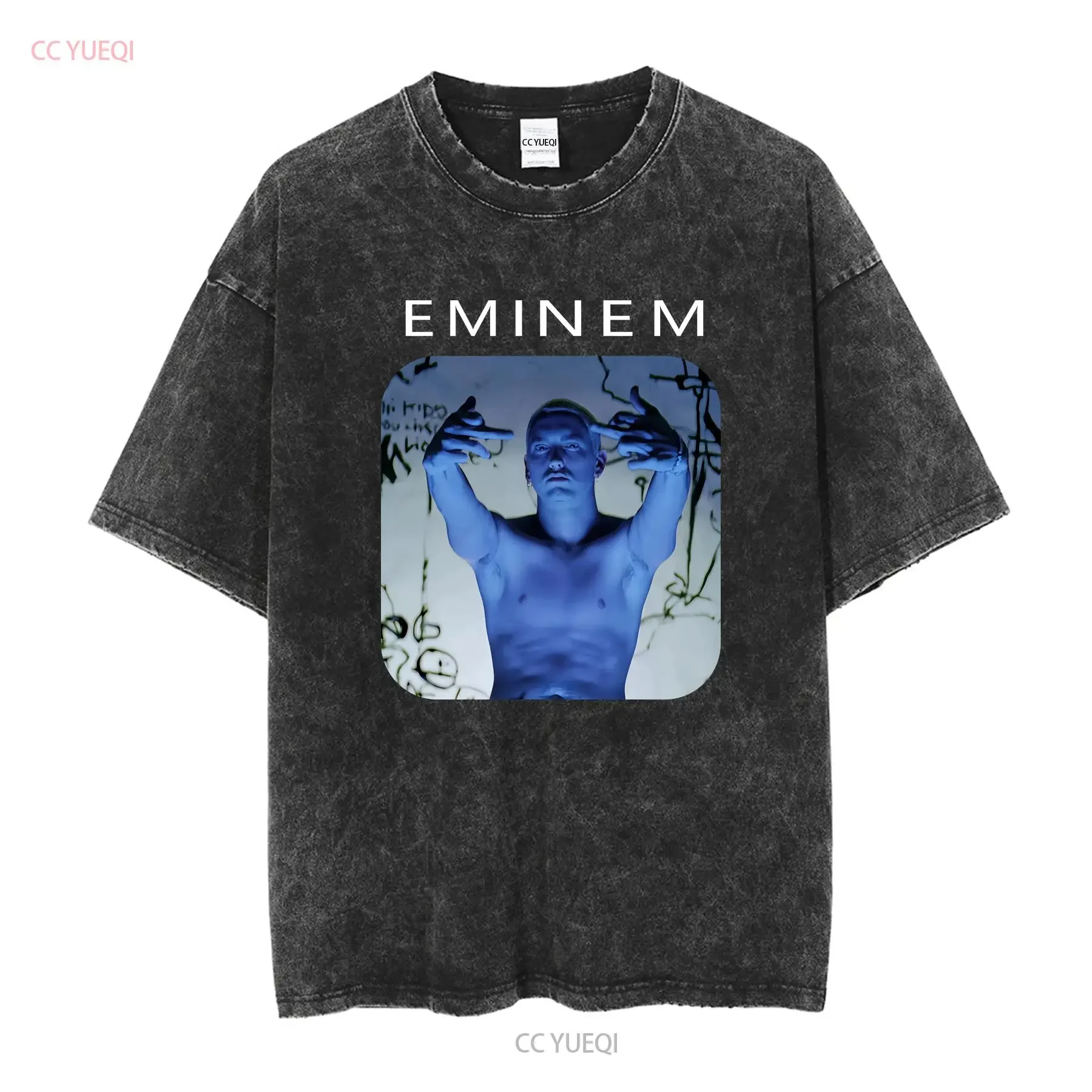 Фото Редкая горячая винтажная футболка Eminem Slim Shady Tour 1999 года, новый размер репринта, футболка с принтом, длинные или короткие рукава, винтажная, стираная, удобная №2