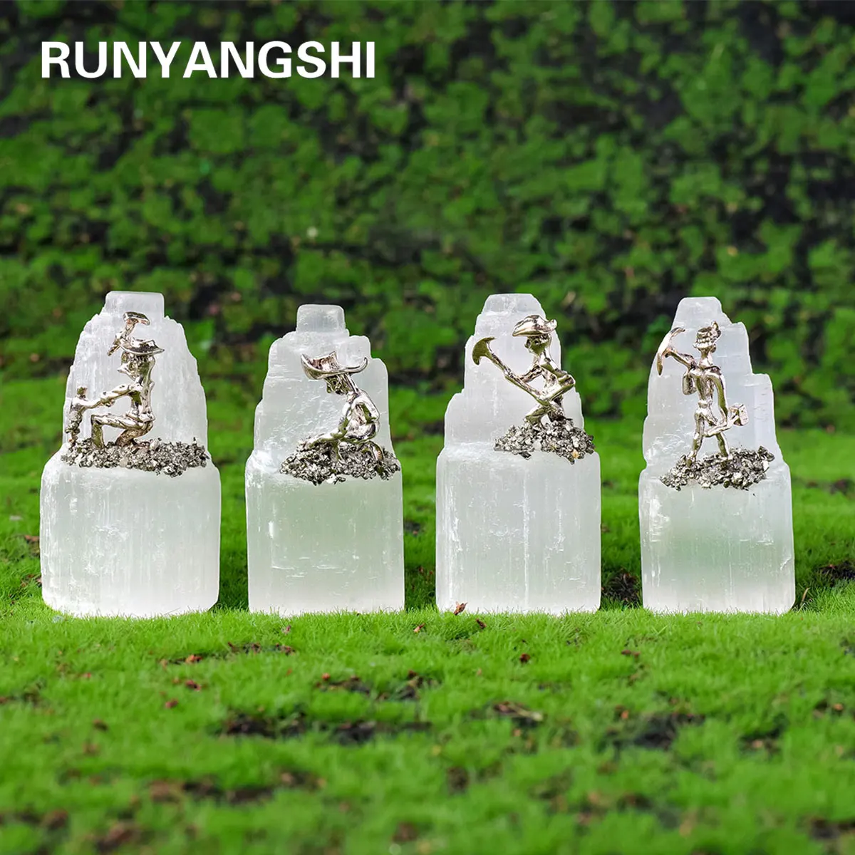 1 Шт. Натуральная Модель Selene Miner Микропейзажное Украшение Необработанный Камень