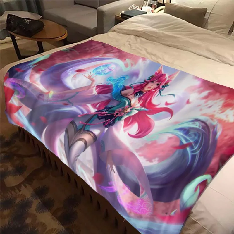 

The Nine-Tailed Fox Ahri League of Legends сексуальное легкое удобное мягкое дышащее ультра теплое одеяло постельное белье для путешествий