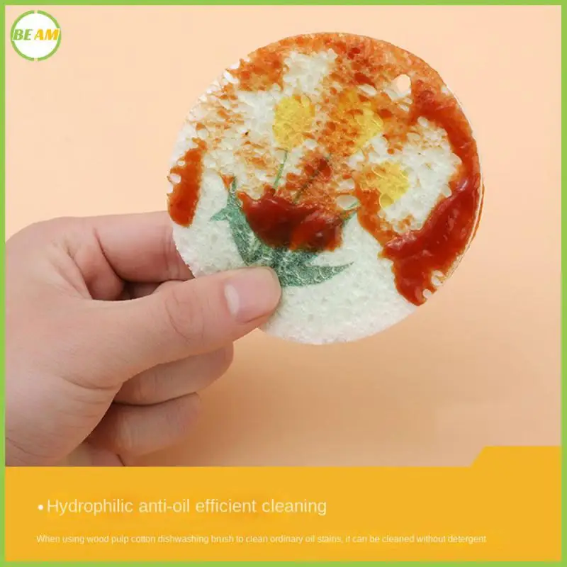 

Cleaning Wash Wipe Cotton Wipe Compressed Water Absorbent Pan Wash Cloth Cartoon Thickened Dishwashing Cotton Cleaning Supplies