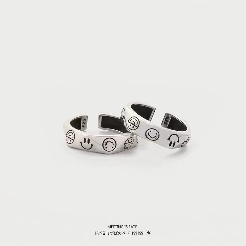

Korean Fashion Simple Cute Smiley Ring Emoticon Bag Ring for Women Girl Jewelry Gift