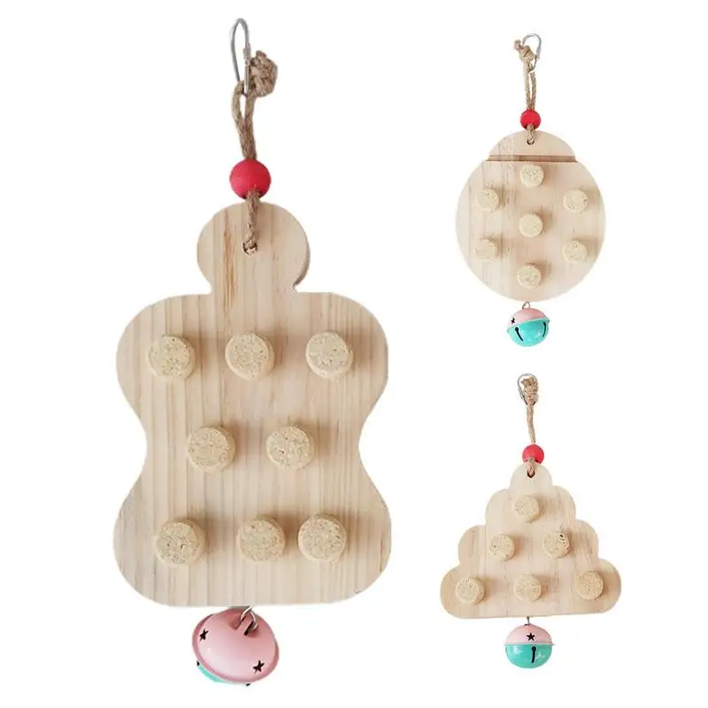 

Parrot Toy Parrots Wooden Board Cage Accessories Bird Chew Toys With Bell For Love Birds Parrots Cockatiels Parakeets Conures