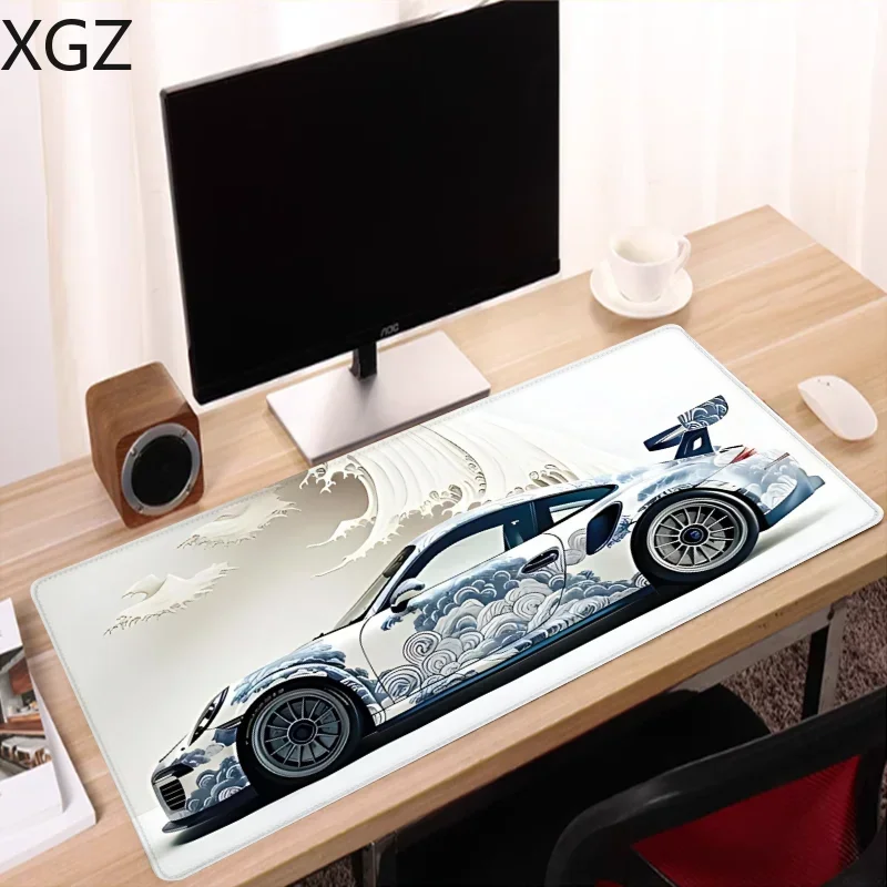 Большой настольный коврик Xxl Wave Racing Car Коврик для мыши Игровые аксессуары