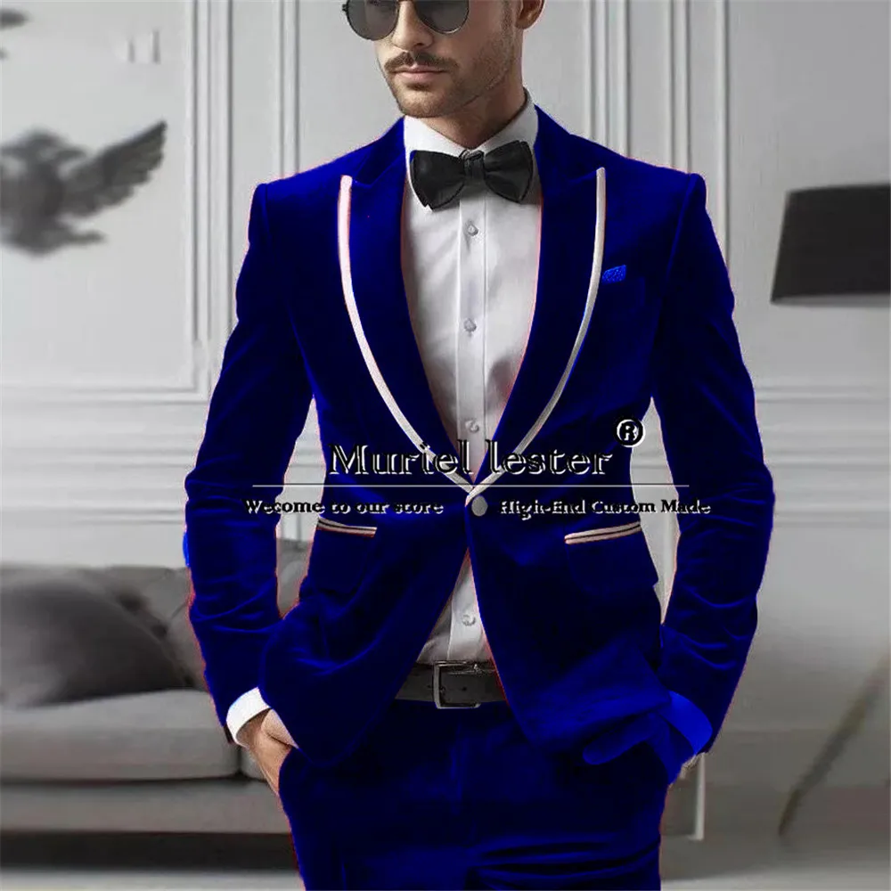 Бархатные костюмы для мужчин приталенный белый блейзер с лацканами в