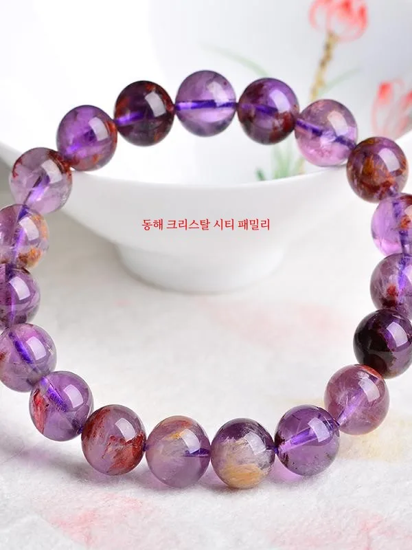 Семья Donghai Jingcheng натуральный фиолетовый браслет-призрак титановый кристалл