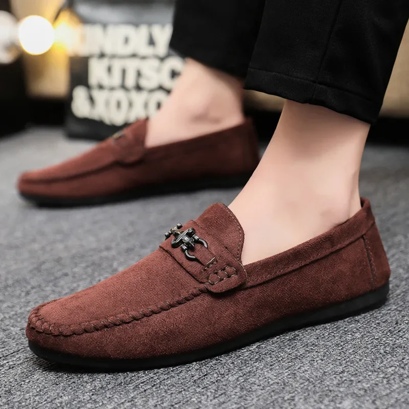 Lofer Shoes Man Casual Suede Leather Breathable Men's Luxury Brand Light Fashion Driving Outdoor Flats Soft Loafers