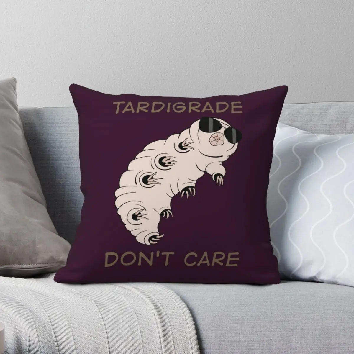 

Tardigrade Don't Care Square Pillowcase Polyester Linen Velvet Creative Zip Decorative Pillow Case Home Cushion Cover