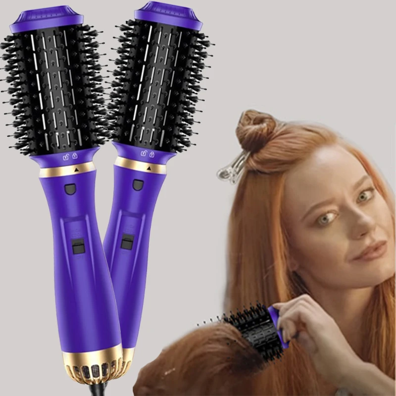 

New Hot Air Brush 1200W Hair Dryer Comb Electric Blower Curling Iron One Step 3 Gears Roller And Straightener Styling Tool