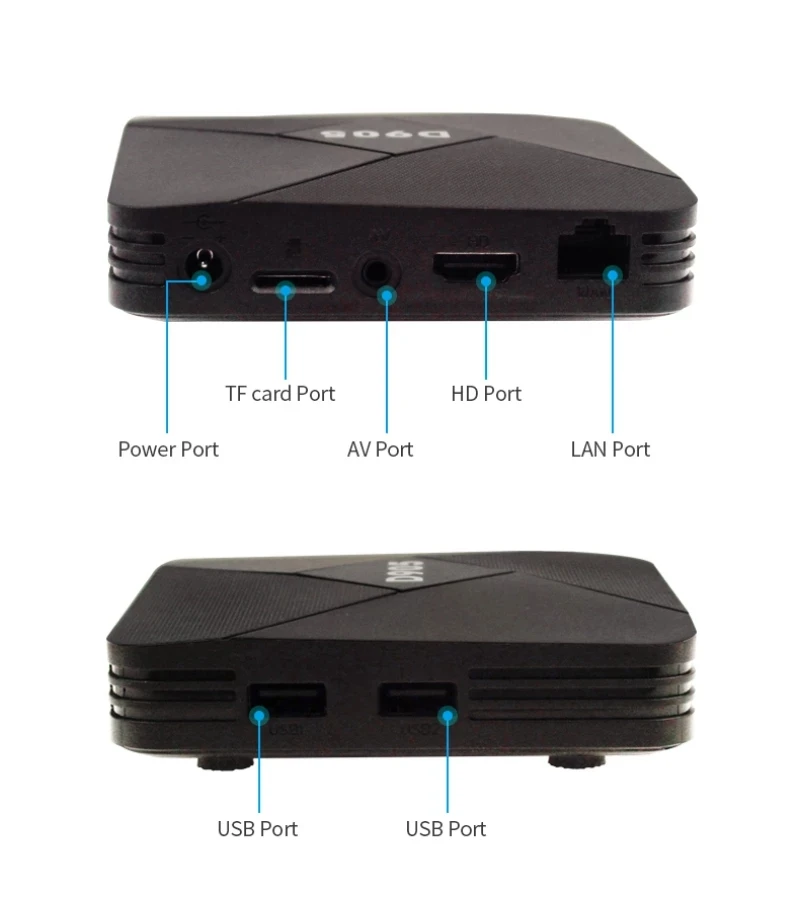 Сетевой плеер Android 10. Amlogic S905 Wifi 2.4G 4K 3D 4 ГБ RAM 32 ГБ ROM с поддержкой загрузки видео из YouTube. Медиаплеер D905 Smart on.