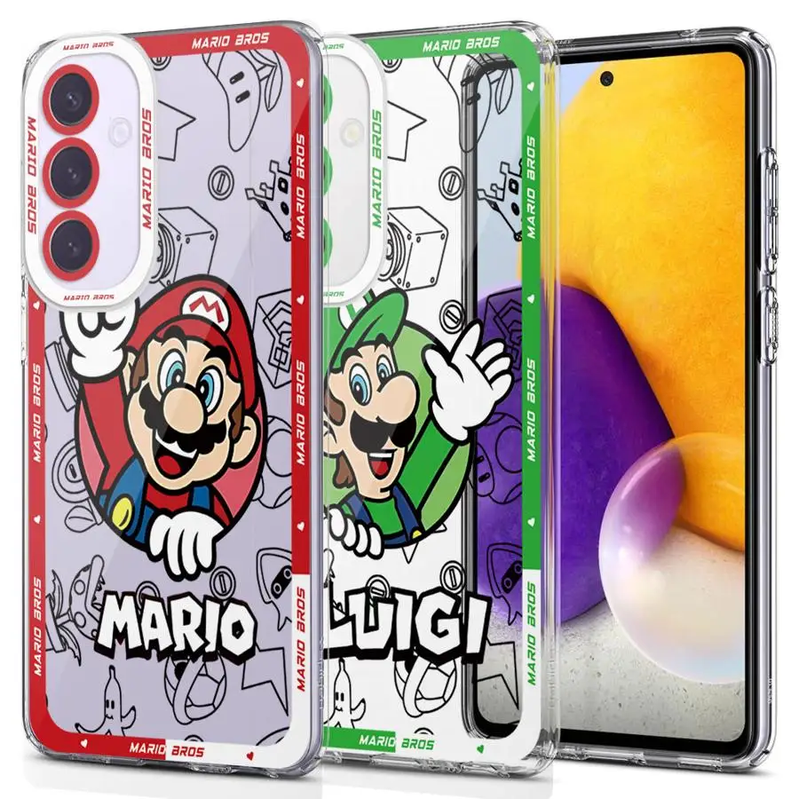 M-Mario Cartoon Super Phone Case for Samsung Galaxy A21s A52s A06 A02 A03s A71 4G A51 A10s A20s A50s A31 A04e A05s Clear Soft