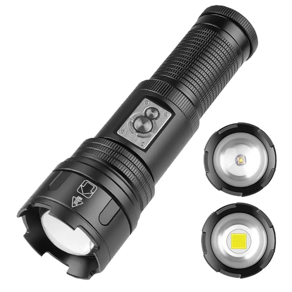 

1 Pcs 30w Led Flashlight Xhp360 4 Level Multi-functional Strong Light Long-range Camping Light Torch Powerful Work Lamp
