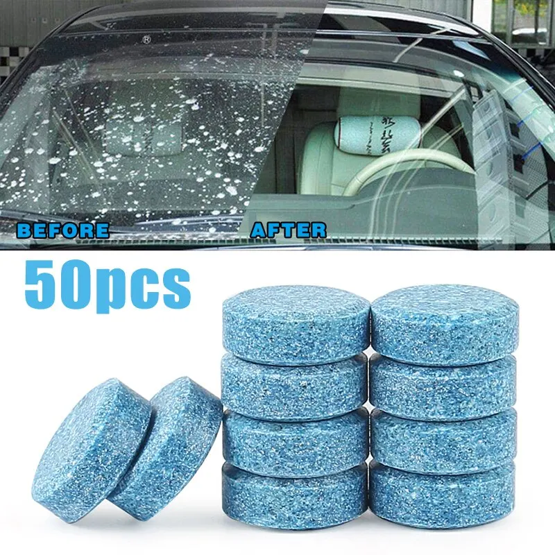 

20/50/100/200Pcs Car Solid Cleaner Effervescent Tablets Spray Cleaner Car Window Windshield Glass Cleaning Car Accessories