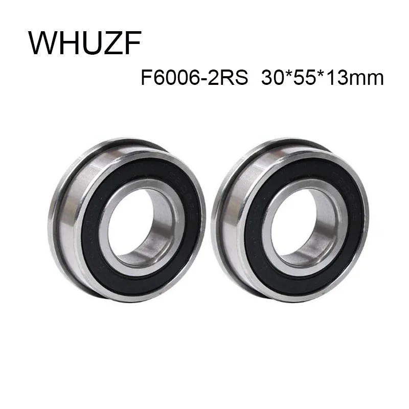 F6006RS Flange Bearing 5PCS 30*55*13 mm ABEC-3 F6006 RS Flanged Ball Bearings 6006 RS 2RS WHUZF Free Shipping