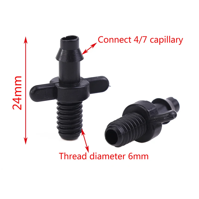 

20Pcs Threaded connector 4/7 mm 1/4"irrigation connector barbed joint drip irrigation hose plastic hose barb fittings