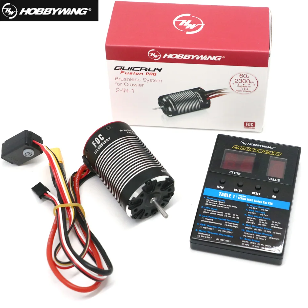 HobbyWing QuicRun Fusion PRO 540 2300KV сенсорный двигатель встроенный 60A ESC 2 в 1 для RC 1/10