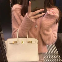 fashion autumn women knit sweater lady knitted tops winter solid colors o neck casual apricot cardigans sweet warm thick tops