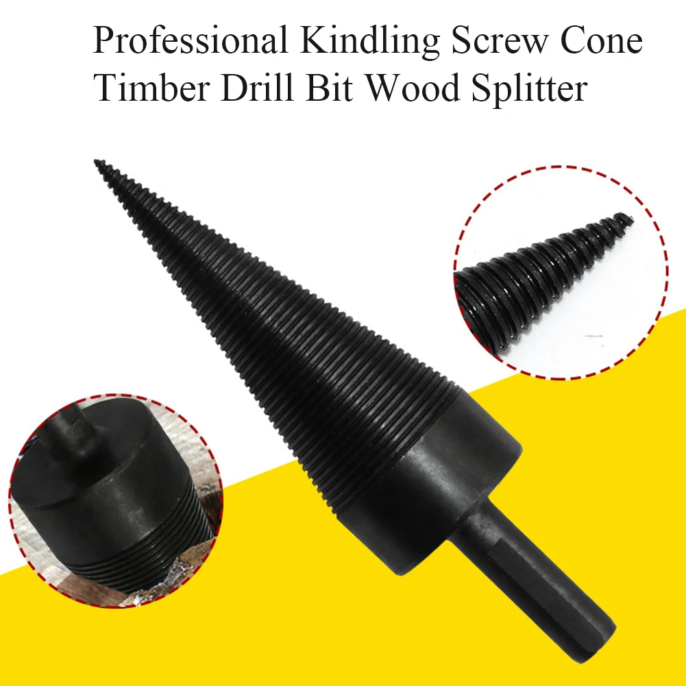 

Twist Kindling Accessories Wood Splitter Home Drill Bit Timber Axe Cutting Screw Cone Professional Tool Stick Saw