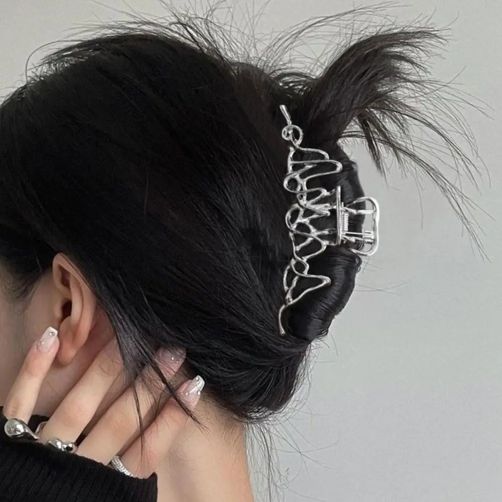 

Заколки для волос неправильной формы в стиле панк Нескользящие однотонные женские заколки для волос с бантом студенческий аксессуар
