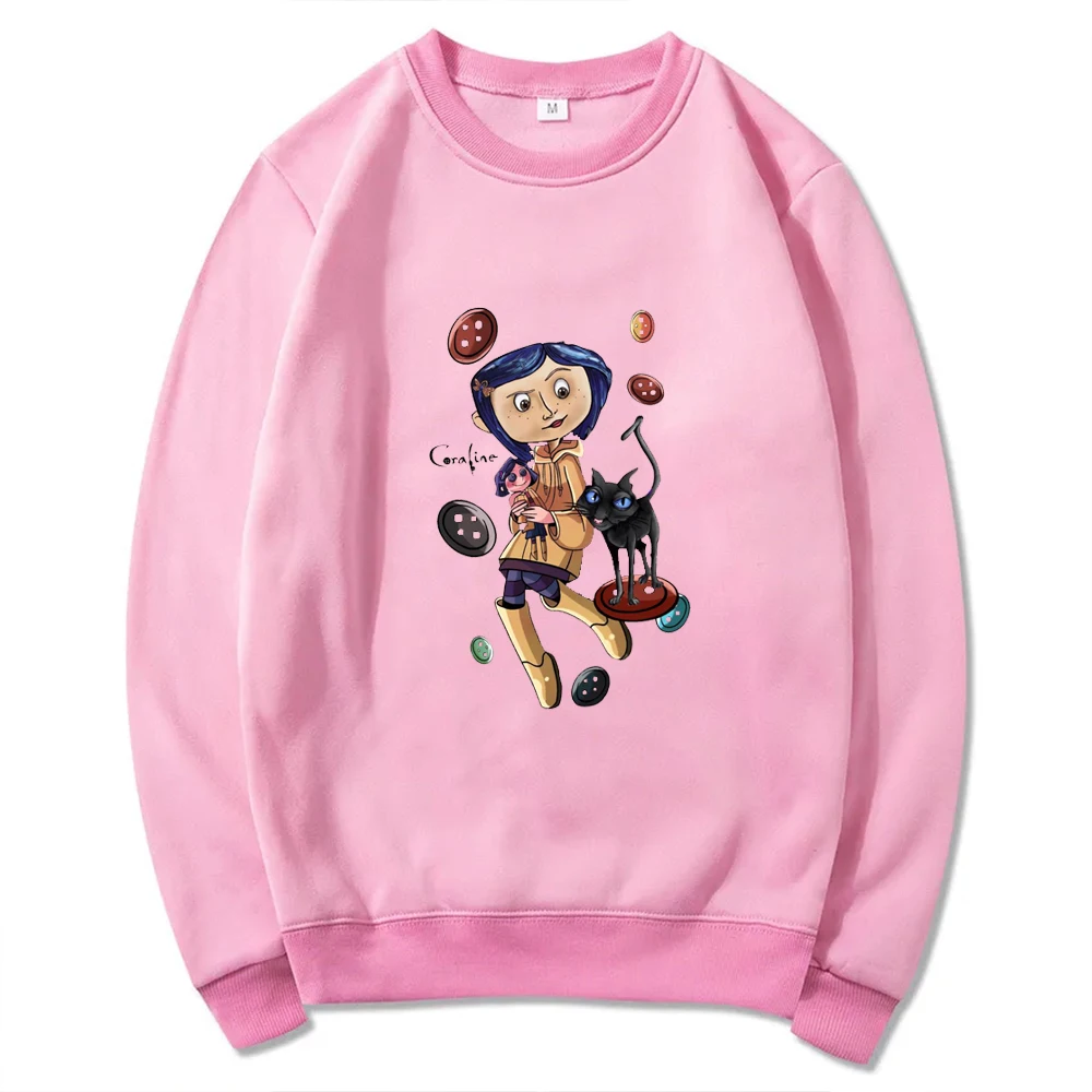 Милая толстовка на Хэллоуин с изображением кораллины и кота винтажная героями