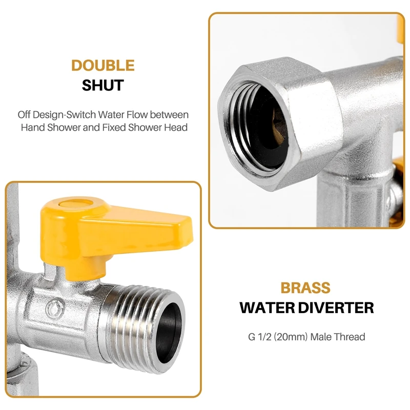 Латунный переключатель воды 3-ходовой переключающий клапан для душа Т-адаптер