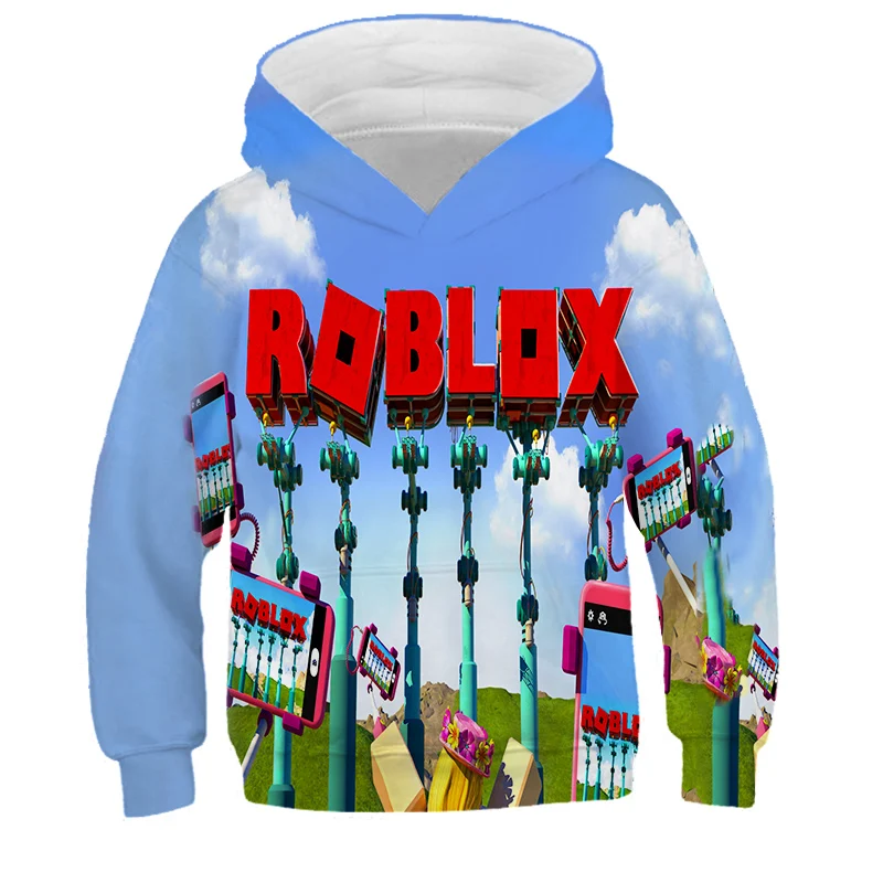 Детская толстовка с капюшоном Robloxing забавным мультяшным принтом игры