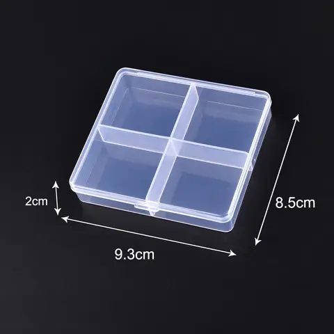 Прозрачная пластиковая шкатулка для хранения ювелирных изделий, регулируемый контейнер для бусин, серег, шкатулка для ювелирных изделий, прямоугольная шкатулка