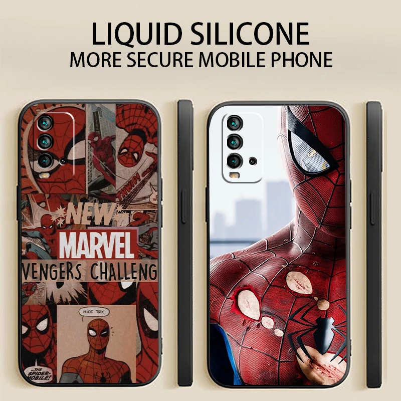 

Marvel's Spider-Man Phone Case For Xiaomi Redmi 9 9i 9T 9AT 9A 9C Note 9 Pro MAX 5G 9T 9S ShockProof Soft Back Black