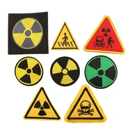 nuclear radiation element embroidered badge hazard warning cloth sticker iron on clothing badge patch