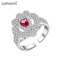 luoteemi new arrival greenblueredwhite stone resizabel rings for women party anniversary with aaa cz fashion jewelry bijoux