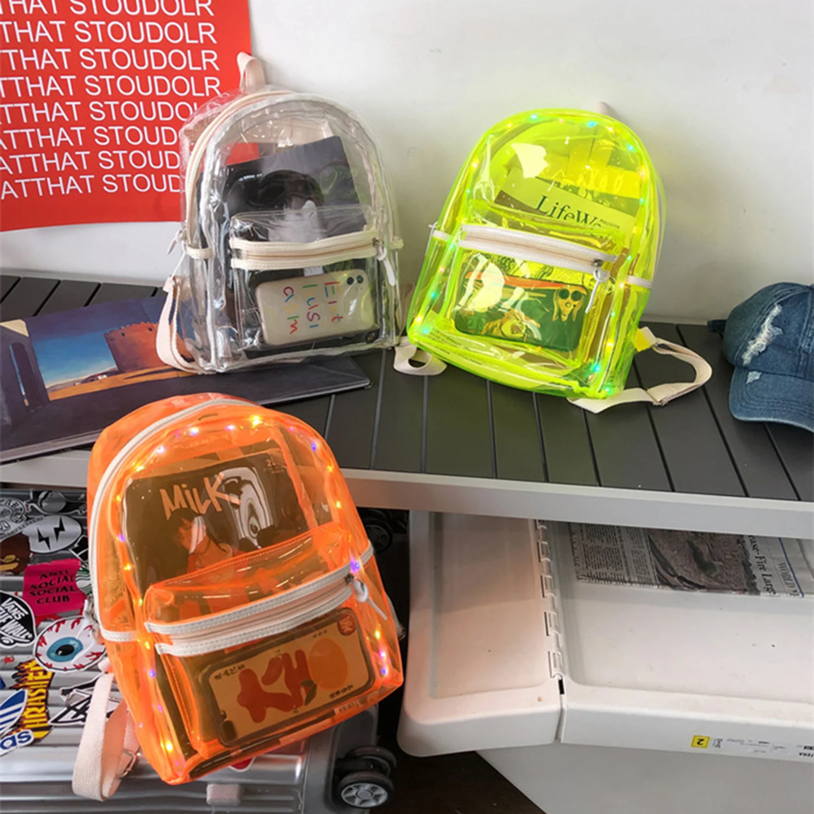 

Clear Backpack PVC Transparent Backpack for College Workplace