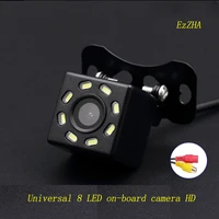 ezzha universal 8 led car camera hd ccd night vision auto rear view camera 170 wide angle backup parking vehicle camera