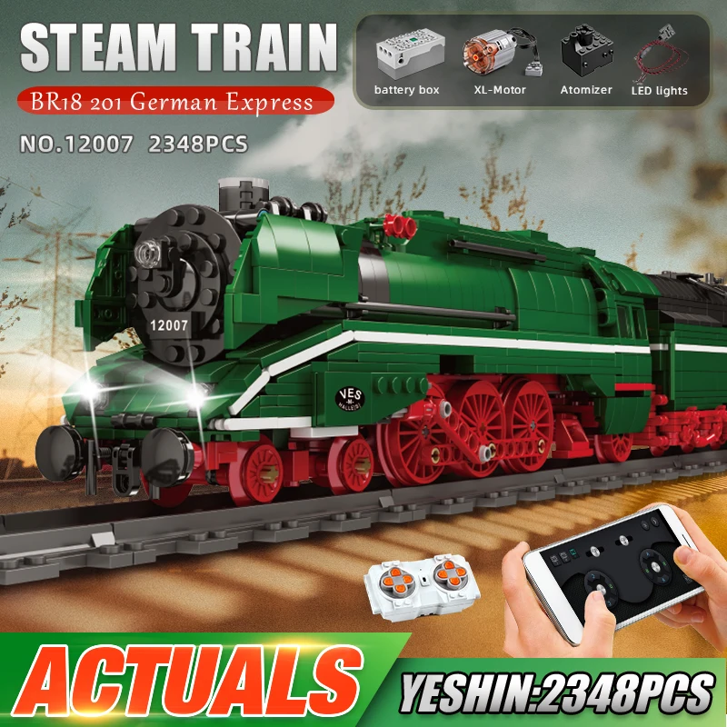 

MOULD KING 12007 High-Tech Car Toys The Motorized BR18 201 German Express Train Model Building Blocks Bricks Kids Christmas Gift