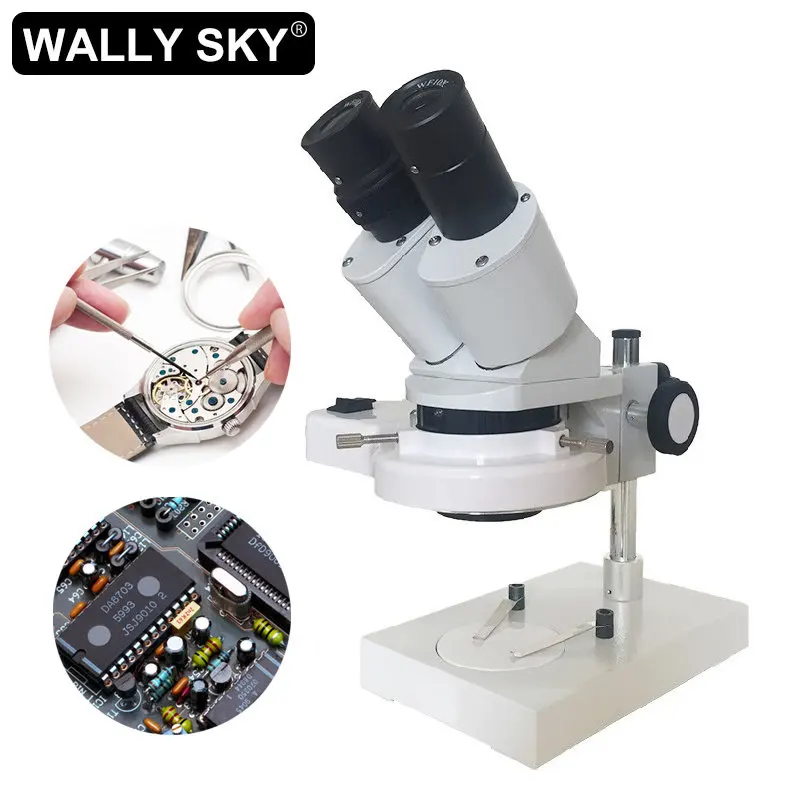 Microscopio industriale binoculare per microscopio Stereo 20X 40X con riparazione di Smartphone con luce ad anello fluorescente opzionale