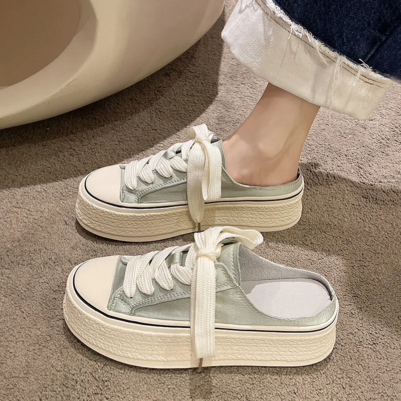 

Shoes Cover Toe Ladies' Slippers Low Luxury Slides Platform Slipers Women Flat Soft Designer Girl 2022 Summer Rome Casual Fabric