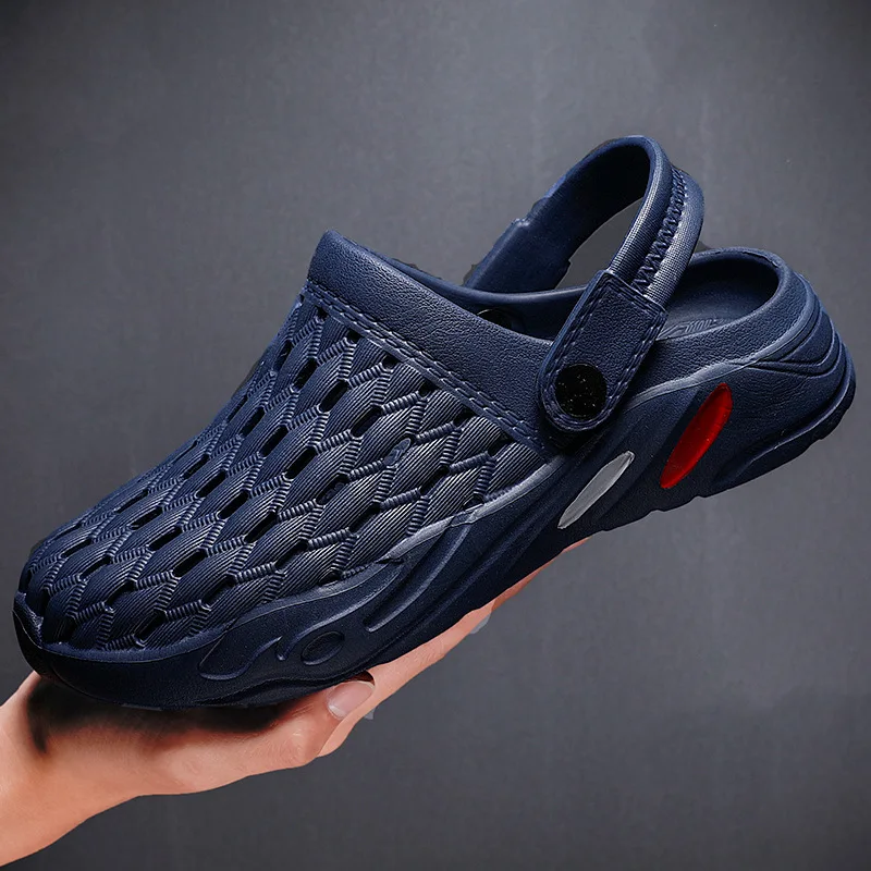 Мужские летние сандалии шлепанцы Пляжная прогулочная дышащая Нескользящая