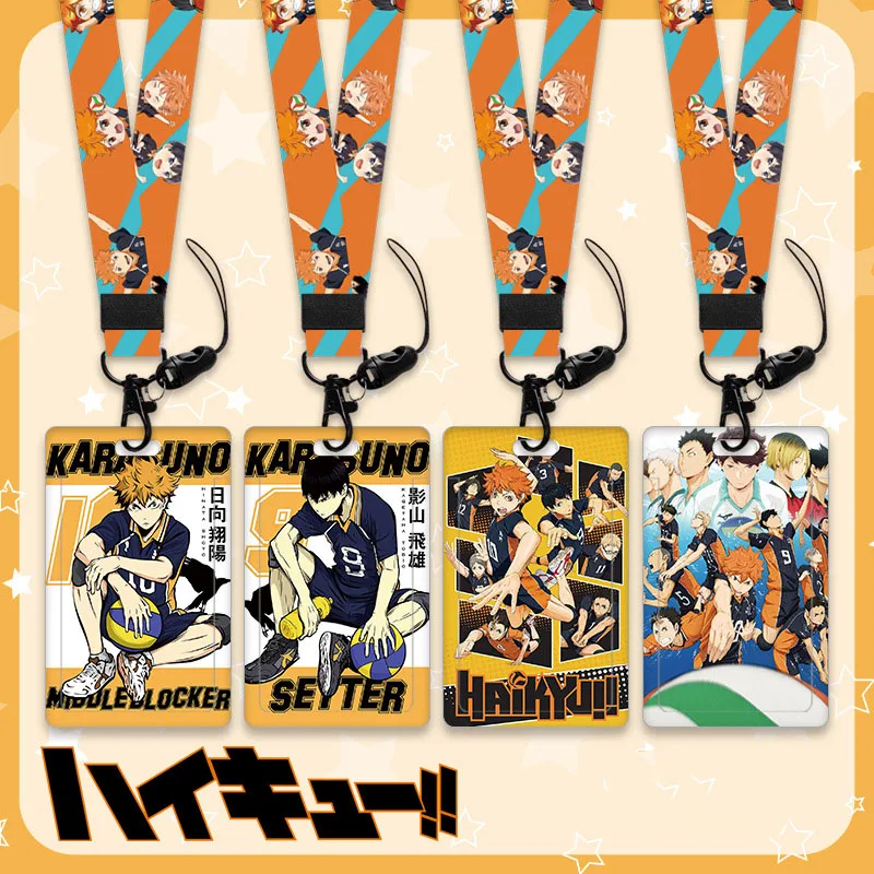 

Japan Anime Haikyuu!! Card Cover Student Campus Card Mickey Minnie Hanging Bag Card Holder Lanyard Id Card Gift Toys