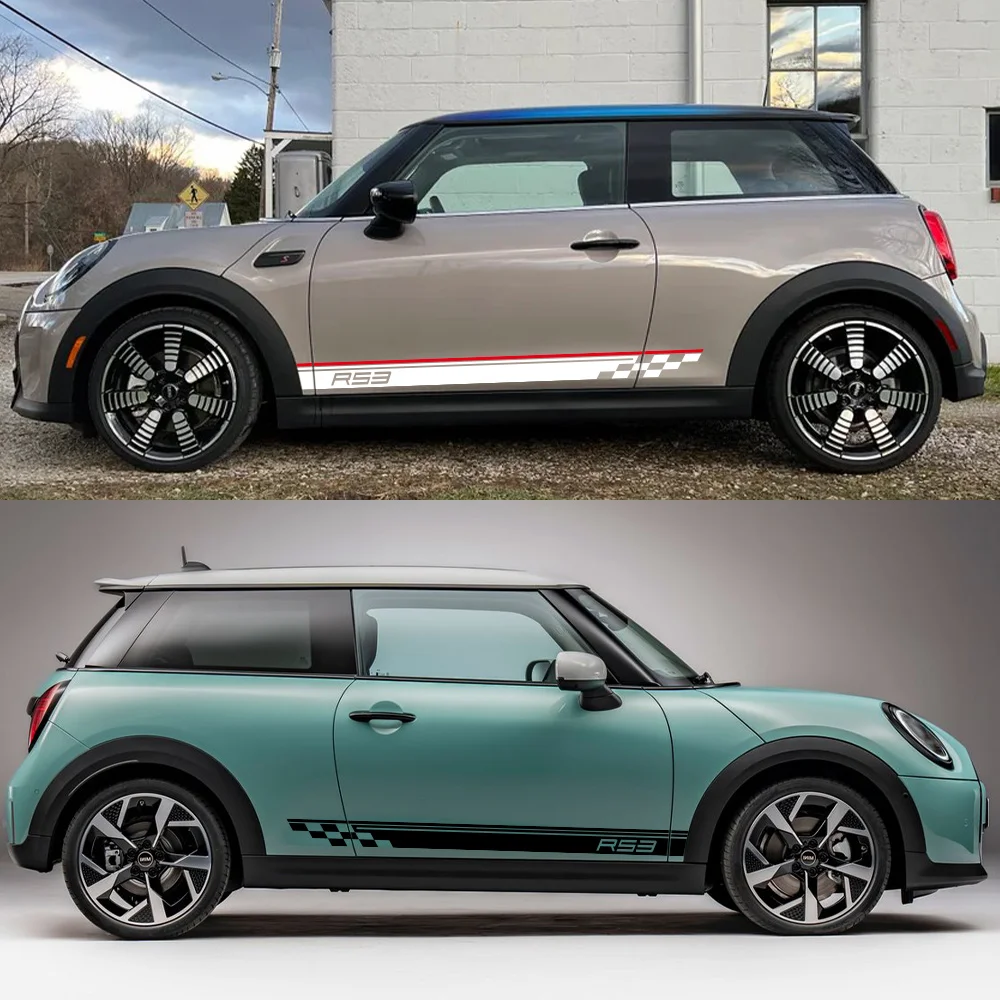 2 шт. боковые наклейки на автомобиль для Mini Cooper S R53 JCW GP Racing Style Декор ПВХ виниловые