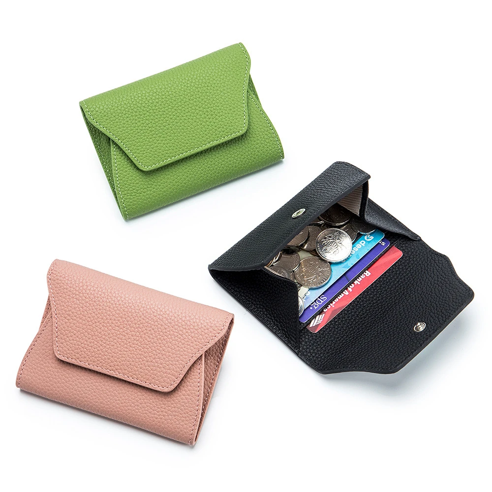 New Genuine Leather Fashion Ultrathin Zero Wallet Cowhide Simple Creative Card Bag Coin Bag Mini Storage Bag