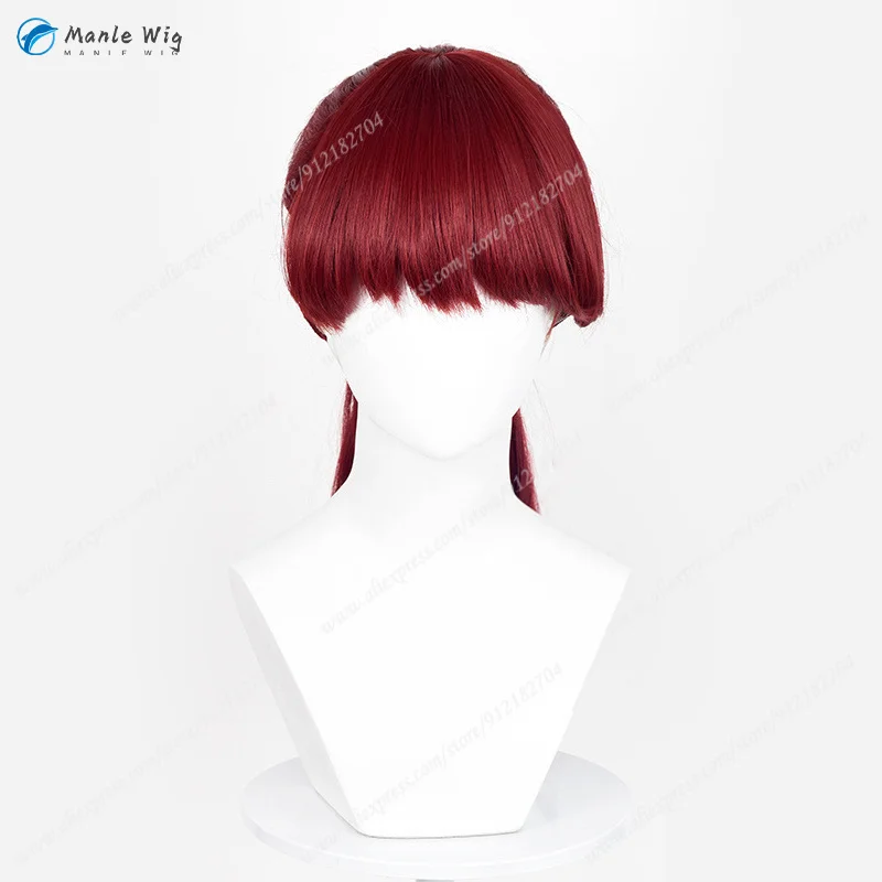 P5 Касуми Йошизава Косплей Парик Винно-красный Длинный Хвост Аниме Качество