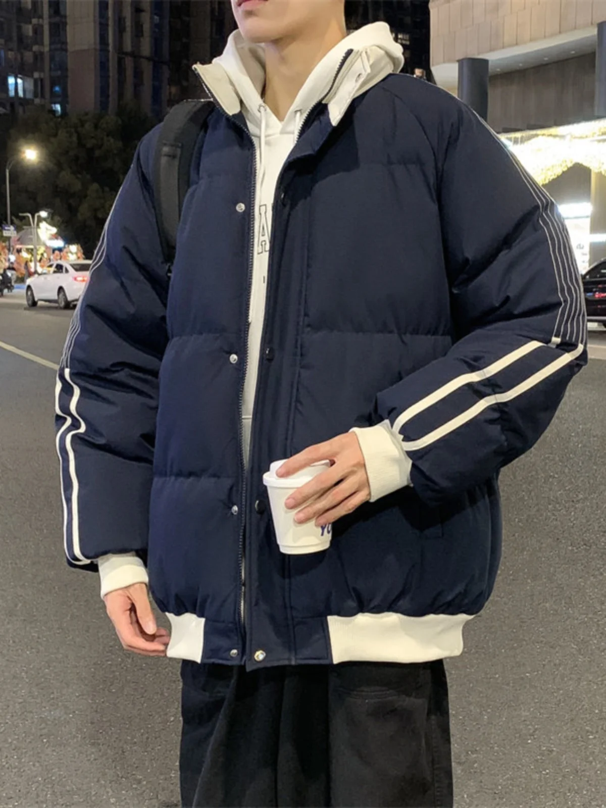 Американский пуховик с воротником-стойкой одежда на хлопковой подкладке мужская