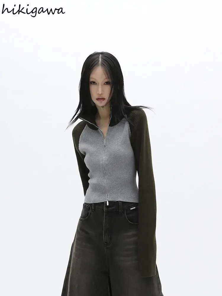 Женский укороченный кардиган в стиле пэчворк