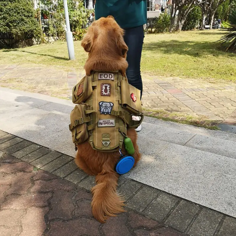 

Dog clothes medium and large dog tactical vest pet golden retriever German shepherd big dog chest strap traction rope