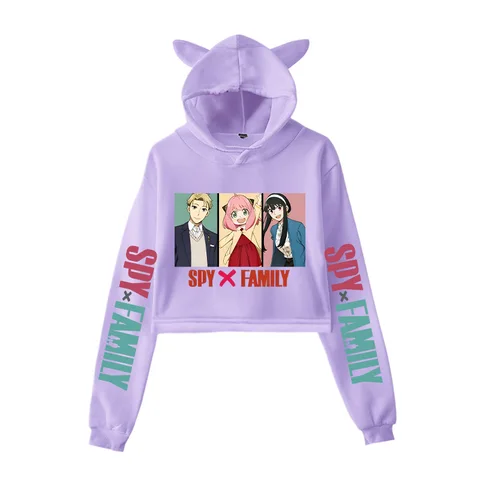 Spy X Family Укороченная толстовка с кошачьими ушками