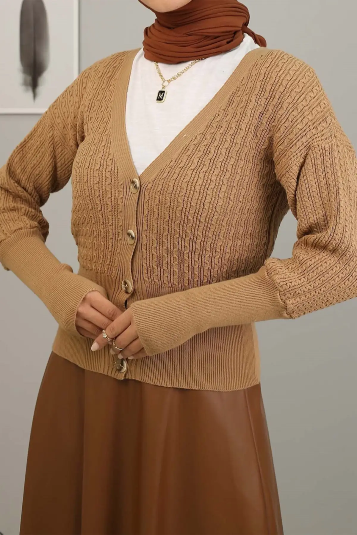 

Women's Cardigan Mini sportswear Camel Casual Knitted Quality Fashion Cardigan Sweaters Loose Sweater Jumper