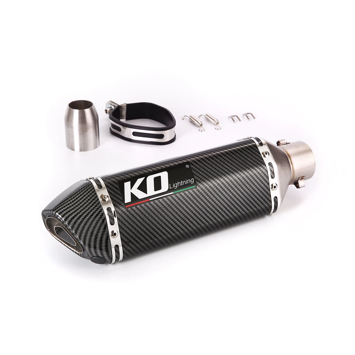 

Motorcycle Exhaust Pipe Universal 38-51mm Silencer Tube 370mm Lenght With Removable DB Killer Stainless Steel Tail Escape