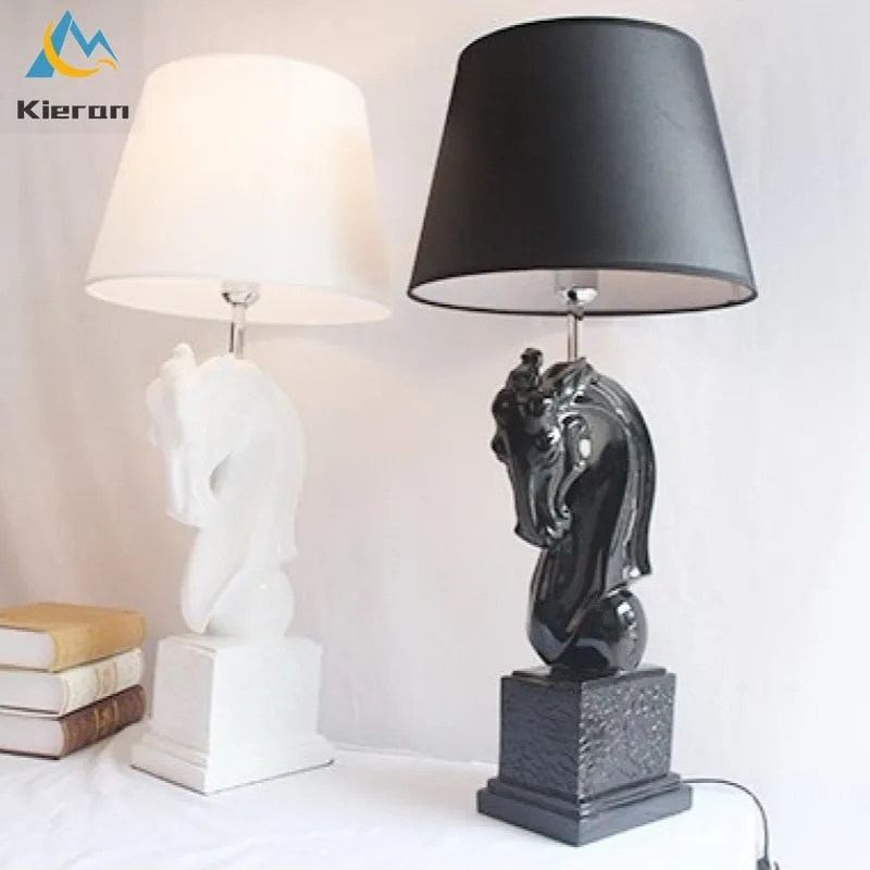 

Nordic Modern Simple Horsehead LED Desk Lamps Bedroom Study Hotel Bedside Table Lamps Living Room Decoration Resin Desk Lights