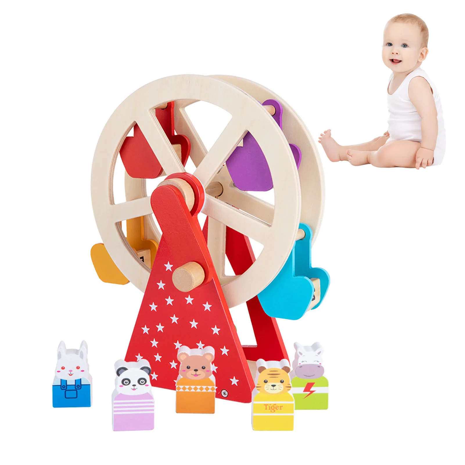 

Toy Ferris Wheel Hand-Cranked Ferris Wheel Educational Toys Ferris Wheel Playset Preschool Toy Parent-Child Interactive Game For